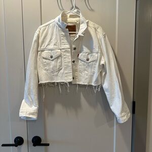Levi’s White Cropped Denim Jacket